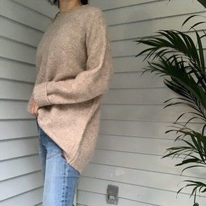 ZARA Oversized Sweater Beige Tan M